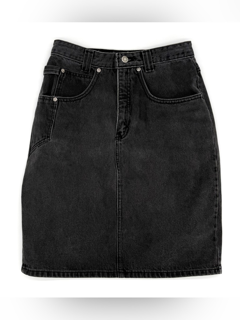 VTG Calvin Klein Blue Jeans Utility Carpenter Denim Skirt in Black / Gray 9/10